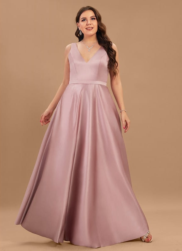 Robe Chic Satinée Rose Pâle - gallery 7