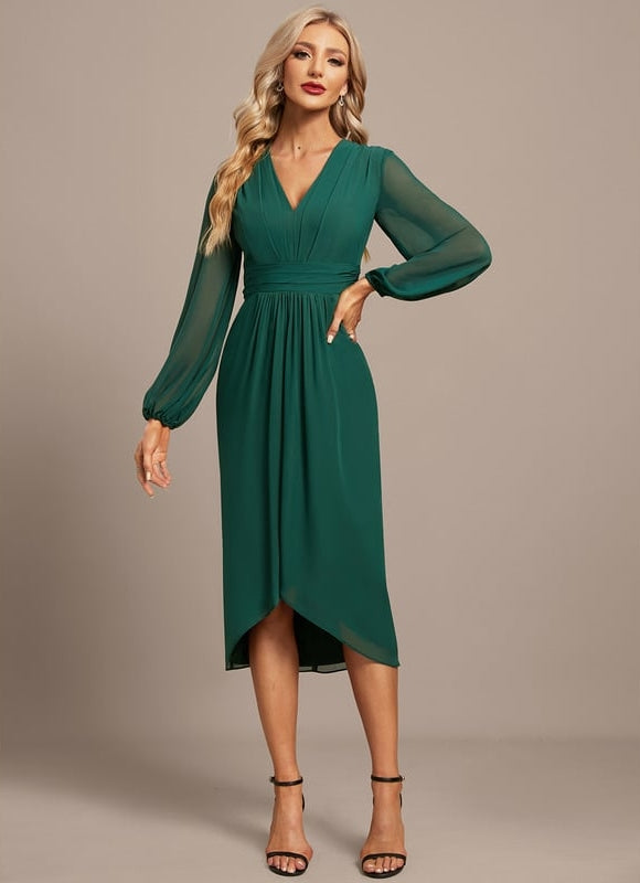 Robe Chic Élégance Verte Moderne - gallery 4