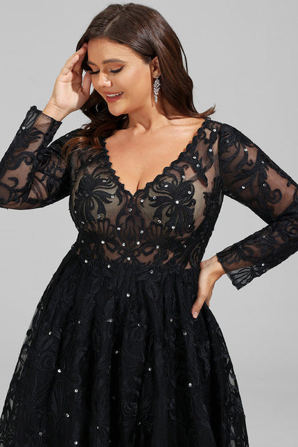 Robe Chic Noir Éblouissant - gallery 9