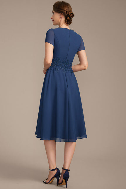 Robe Chic Bleu Marine Élégante - gallery 7