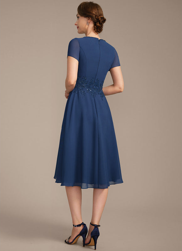 Robe Chic Bleu Marine Élégante - gallery 7