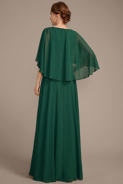 Robe Chic Verte Mousseline Avec Dentelle - gallery 7