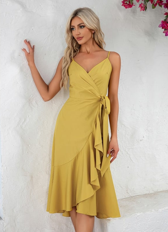 Robe Chic Jaune Flottante - gallery 1