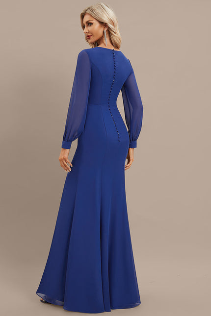 Robe Chic Longue Azur Drapée - gallery 6