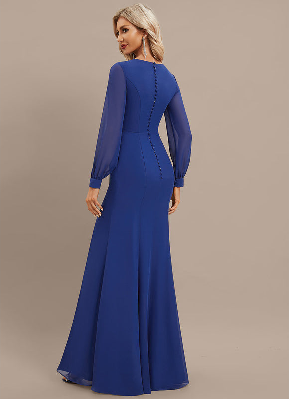 Robe Chic Longue Azur Drapée - gallery 6