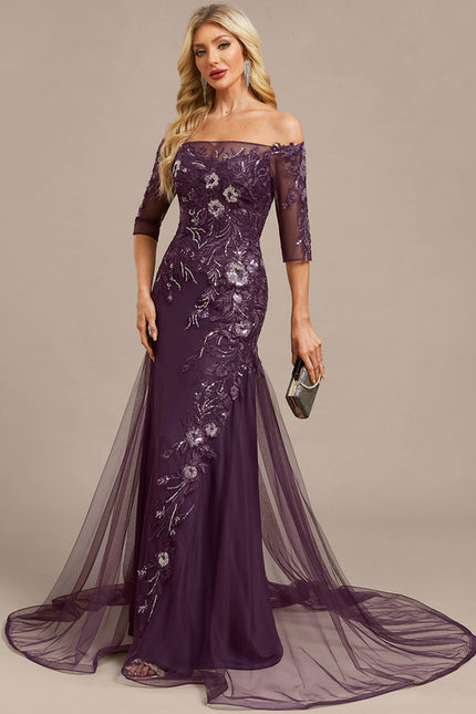Robe Chic Élégante Mauve - gallery 4