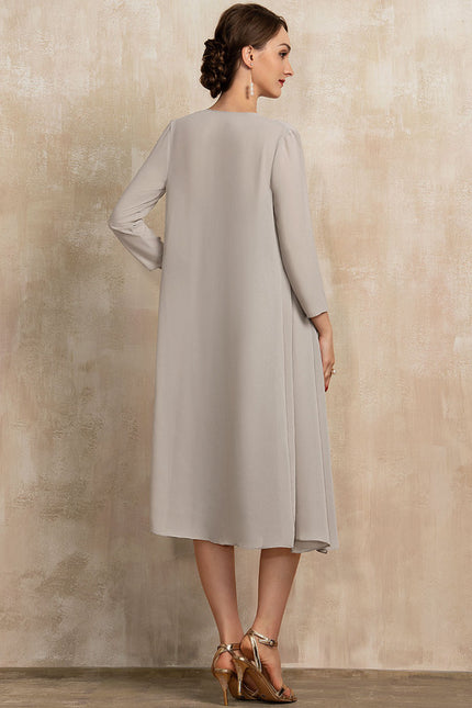 Robe Chic Élégante Argentée - gallery 1