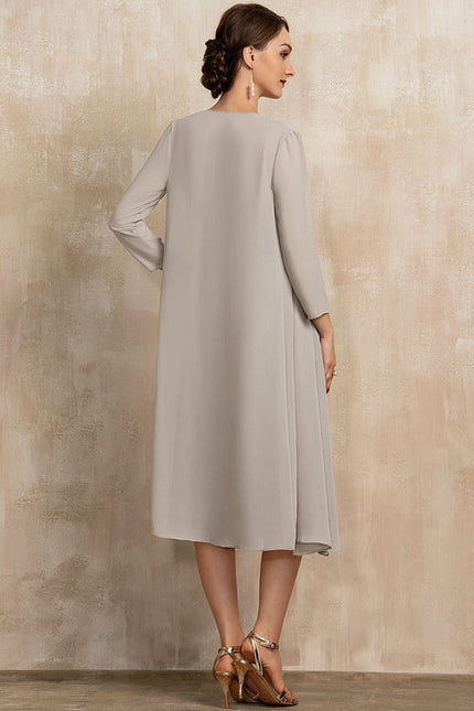 Robe Chic Élégante Argentée - gallery 1
