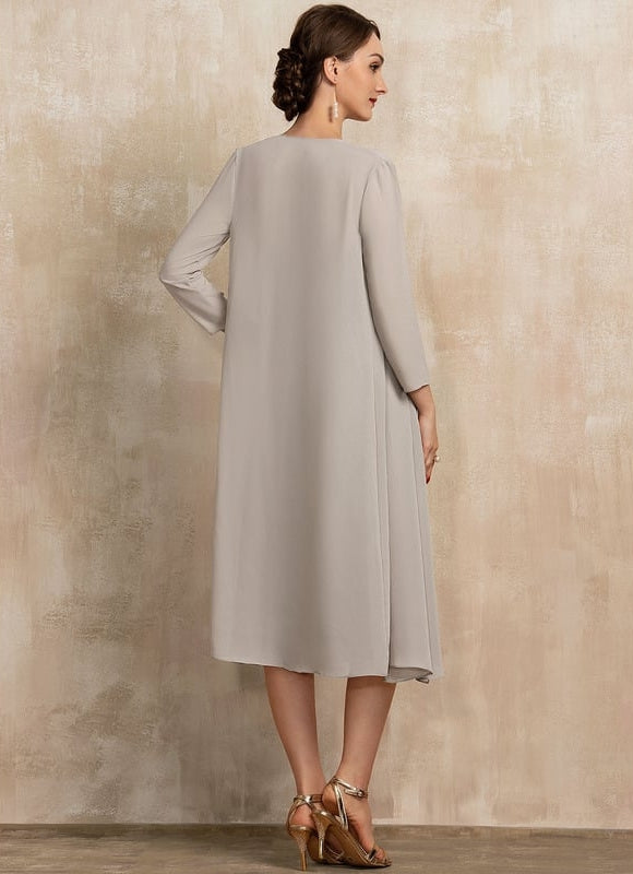 Robe Chic Élégance Argentée - gallery 1