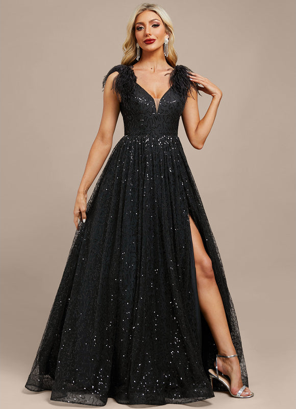 Robe Chic Traîne Pailletée - gallery 6