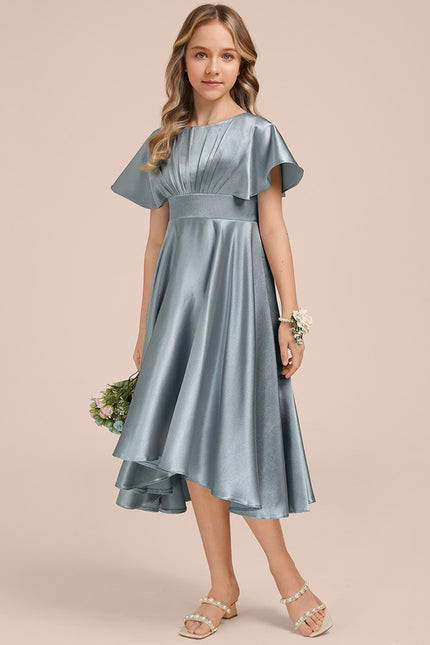 Robe Chic Satin Bleu Profond - gallery 2