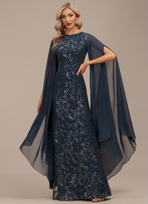 Robe Chic Élégance Marine Satinée - gallery 2
