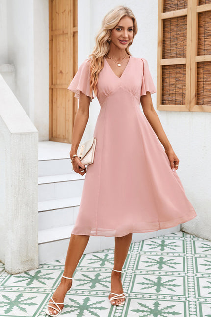 Robe Chic Volants Bordeaux - gallery 4