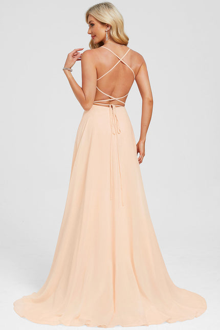 Robe Chic Mousseline Pêche - gallery 4