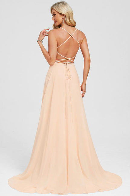 Robe Chic Mousseline Pêche - gallery 4