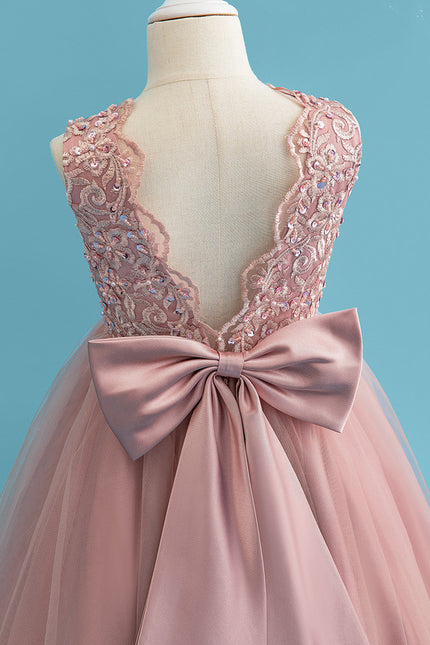 Robe Bohème Chic Dentelle Rose - gallery 7
