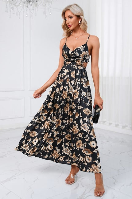Robe Chic Maxi Floral Satin