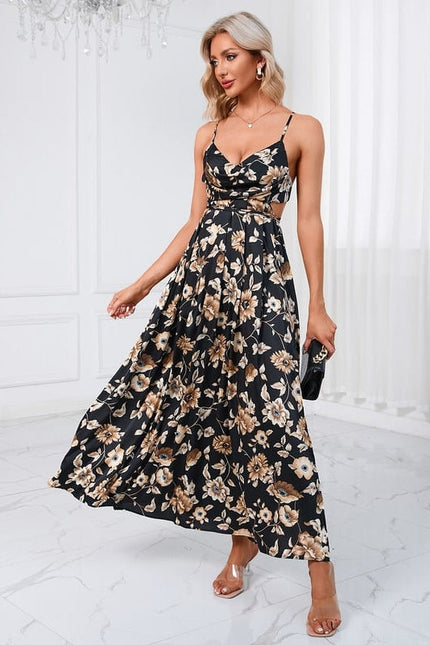 Robe Chic Maxi Floral Satin