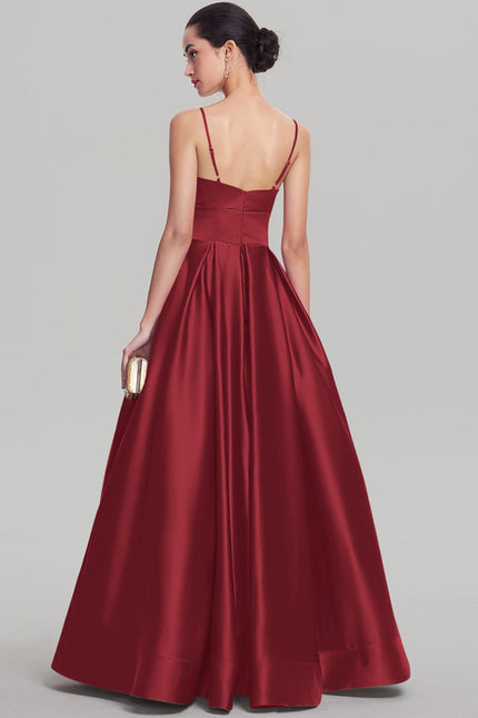 Robe Chic Bordeaux Satin Longue - gallery 1