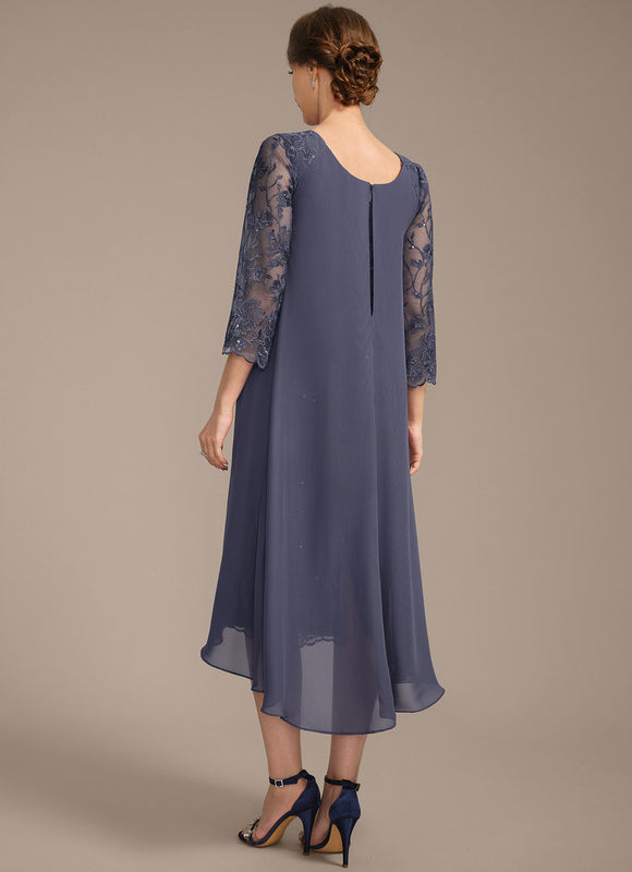 Robe Chic Bleu Nuit Dentelle Paillettes - gallery 6