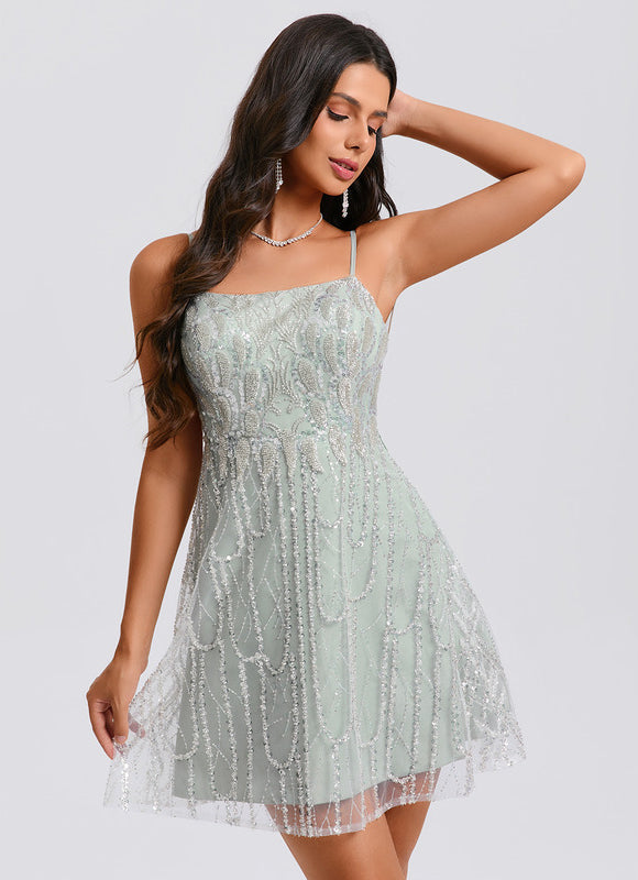 Robe Chic Pailletée Courte - gallery 3
