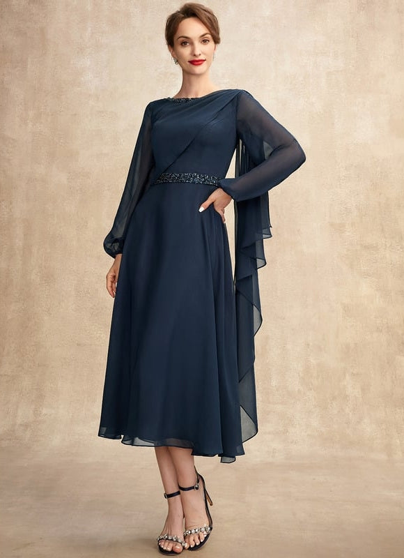 Robe Chic Bleu Nuit Élégante - gallery 4