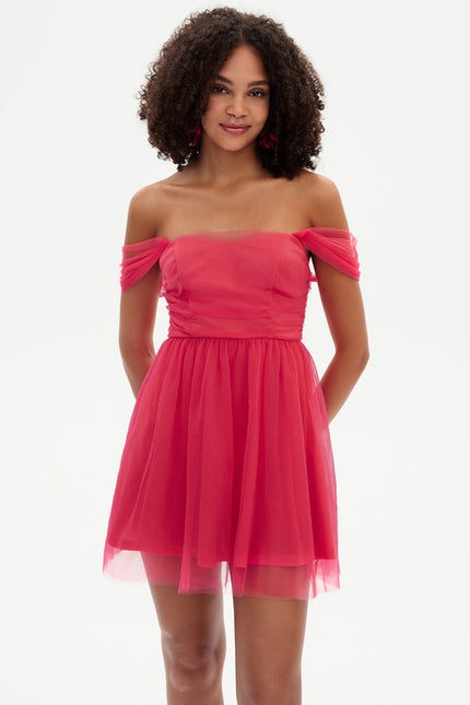 Robe Chic Tulle Fuchsia - gallery 5