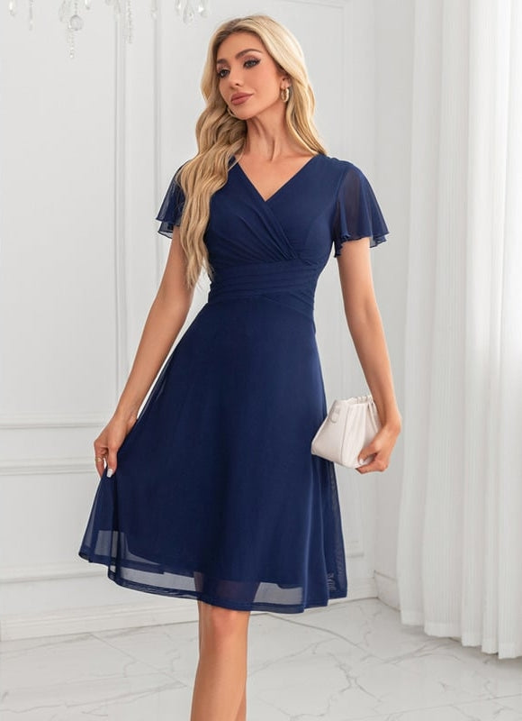 Robe Chic Évasée Marine