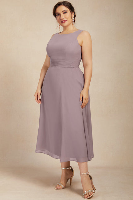 Robe Chic Mousseline Violet - gallery 8