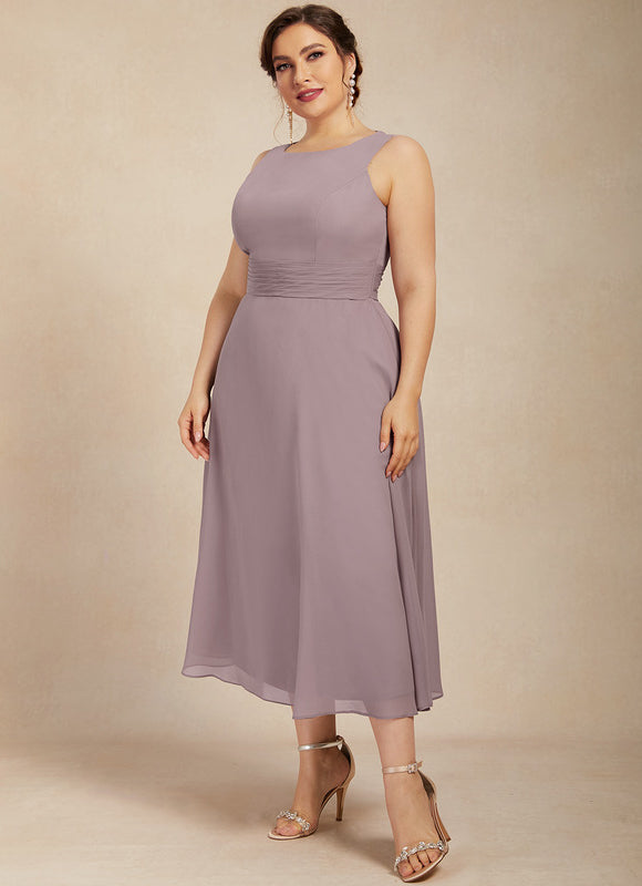 Robe Chic Mousseline Violet - gallery 8