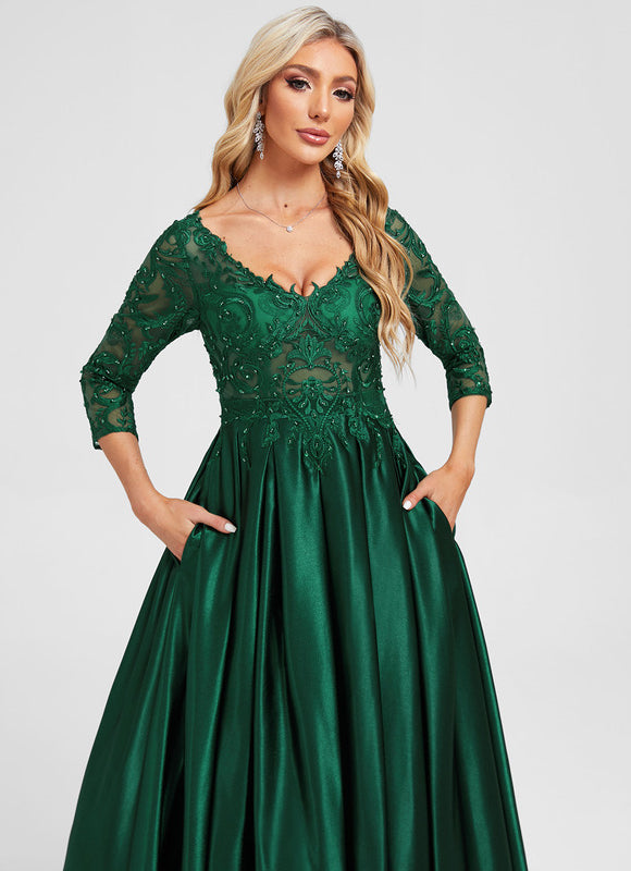 Robe Chic Éclat Soyeux Émeraude - gallery 1