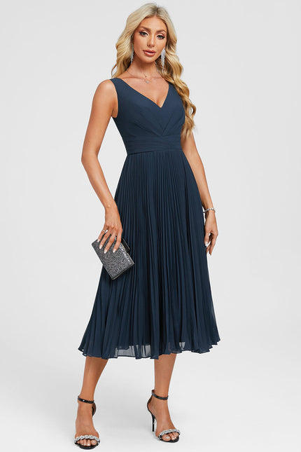 Robe Chic Plissée Sombre - gallery 3