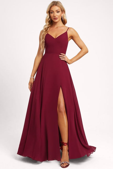 Robe Chic Épurée Bordeaux - gallery 1