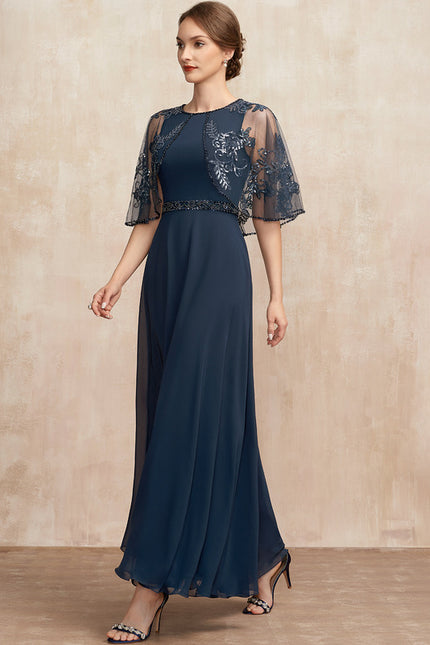 Robe Chic Bleu Marine Élégante - gallery 5