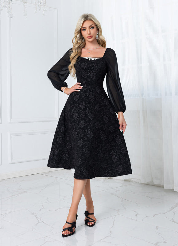 Robe Chic Trapèze Brodée - gallery 1