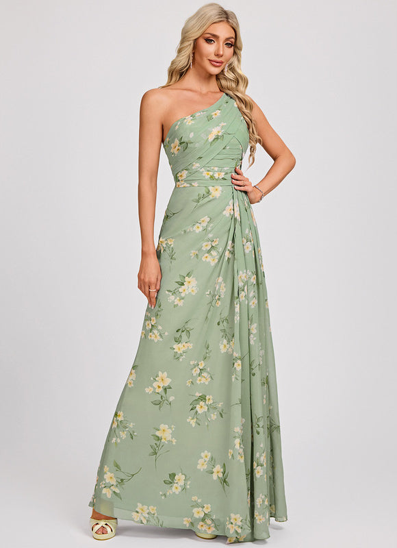 Robe Chic Asymétrique Beige - gallery 3