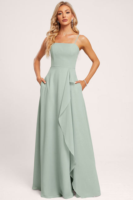 Robe Chic Longue Verte Raffinée - gallery 4