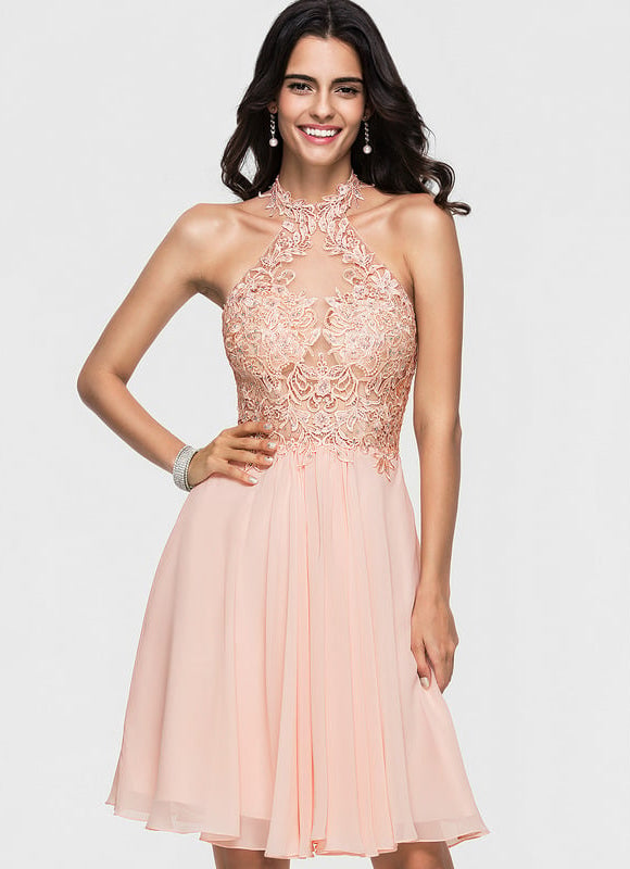 Robe Chic Élégance Pêche - gallery 1