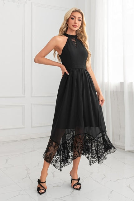 Robe Chic Mousseline Noire - gallery 1