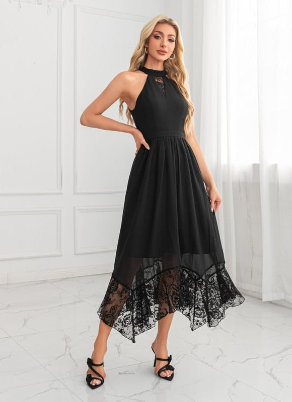 Robe Chic Mousseline Noire - gallery 1