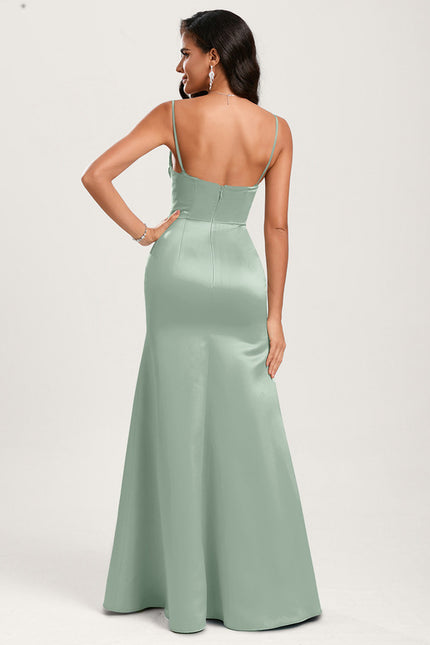 Robe Chic Satinée Vert Pâle - gallery 6