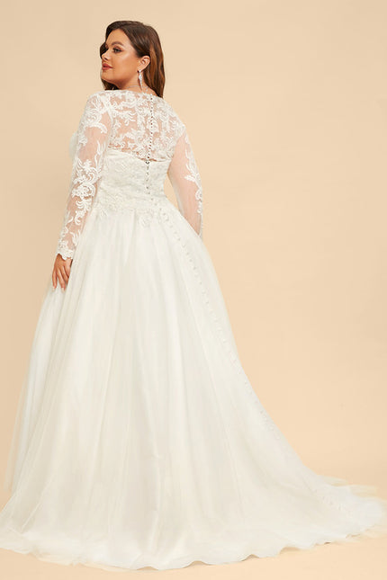 Robe Chic Blanche Col Rond Dentelle - gallery 9