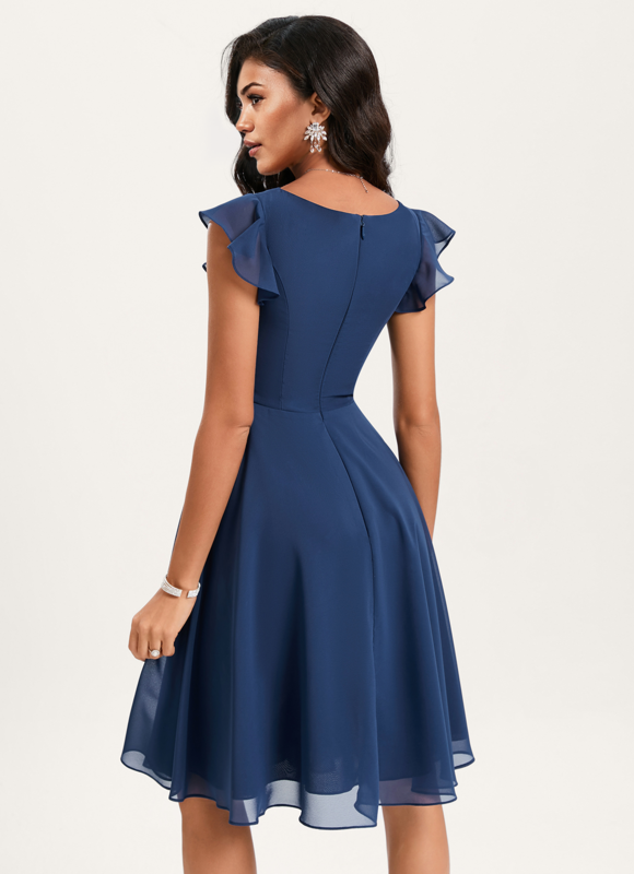 Robe Chic Bleu Élégance Flottante - gallery 5