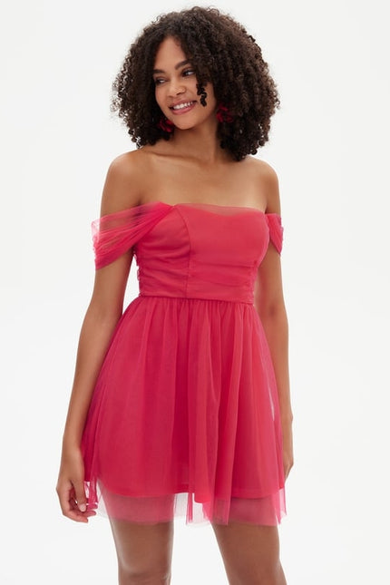 Robe Chic Tulle Fuchsia - gallery 4