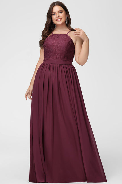 Robe Chic Mousseline Bordeaux - gallery 9