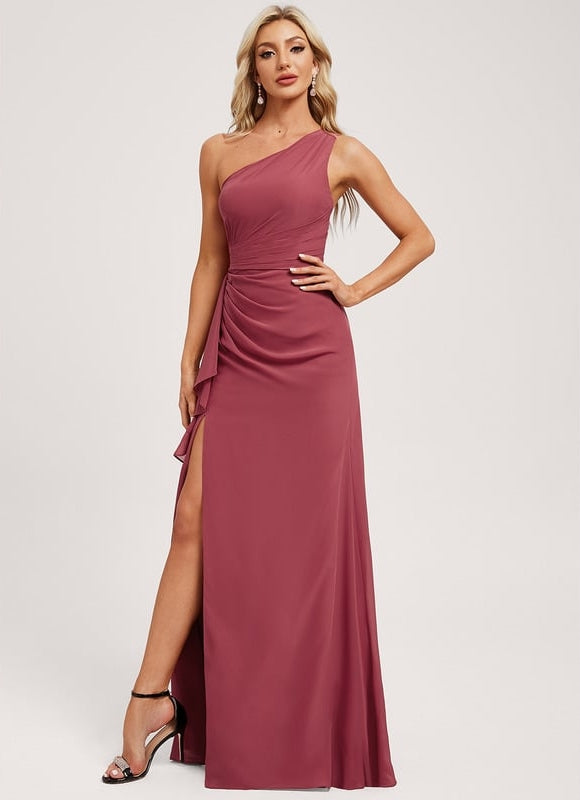 Robe Chic Asymétrique Beige - gallery 1