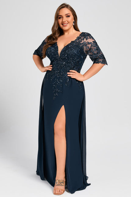Robe Chic Éblouissante Marine - gallery 7