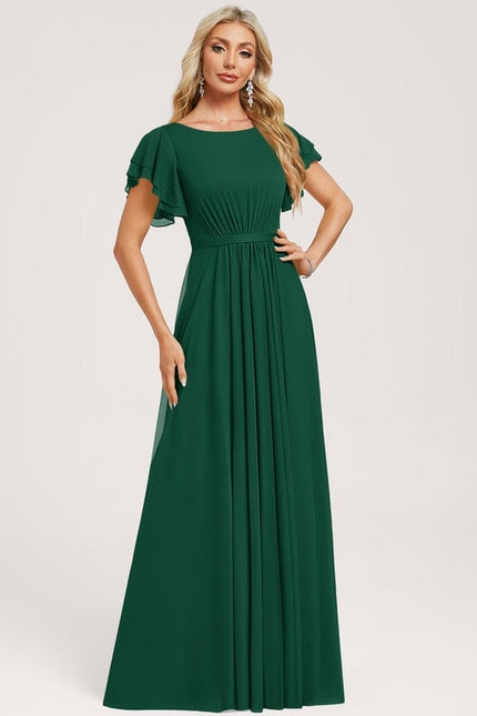Robe Chic Verte À Volants