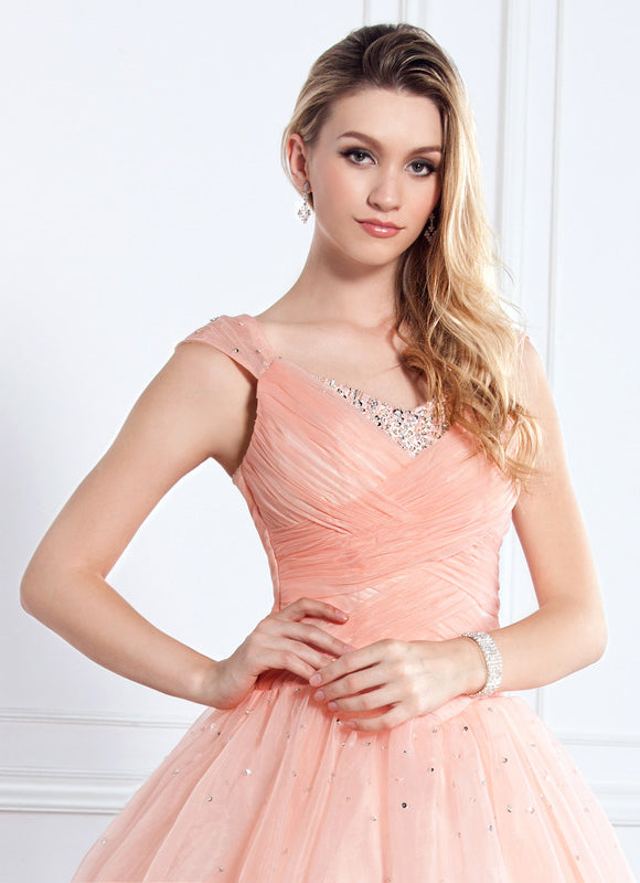 Robe Chic Rêve Pêche Satiné - gallery 3