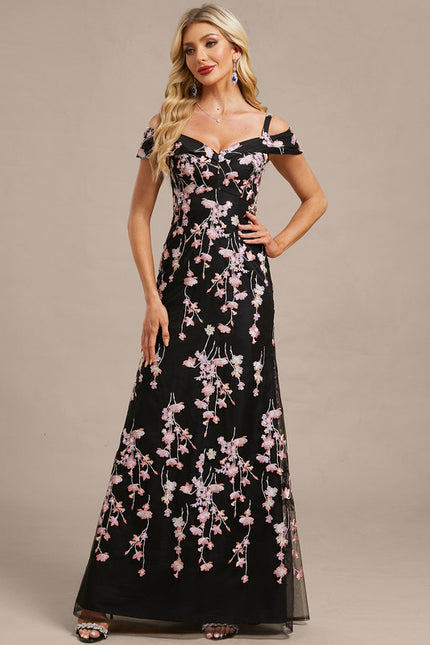Robe Chic Florale Noire - gallery 4